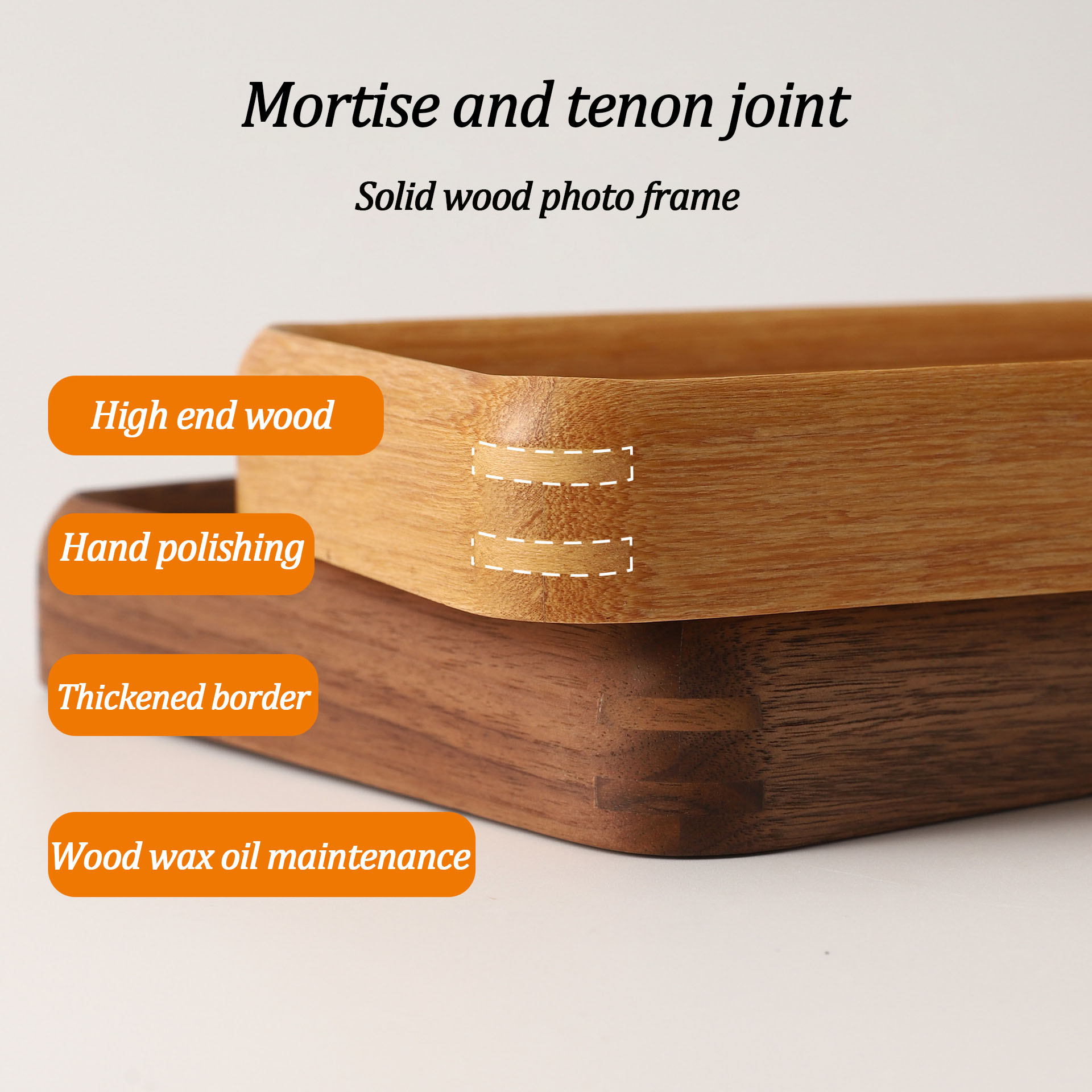 Engraved Wood Frame - Solid Wood Photo Frame Black Walnut/Teak