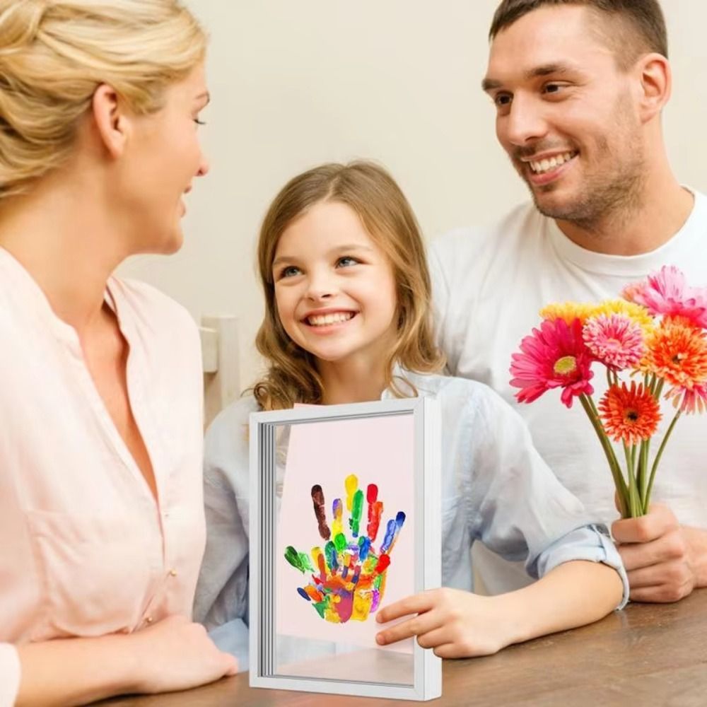Engraved Wood Frame - Wooden Frame Handprint Photo Frame Kit