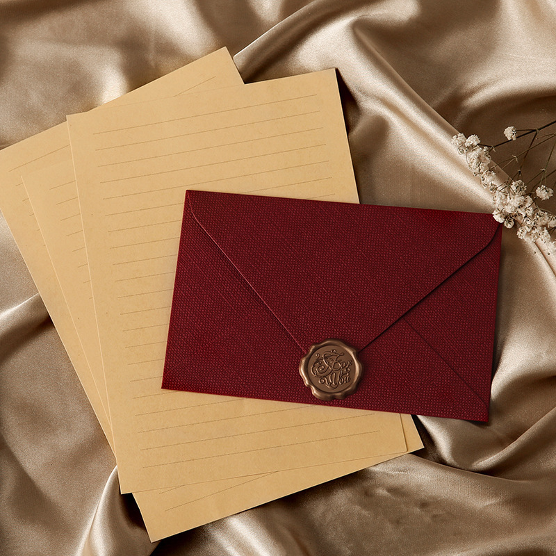10pcs Linen-Textured Envelope  - Wax Seal Letter Kit 评论和价格
