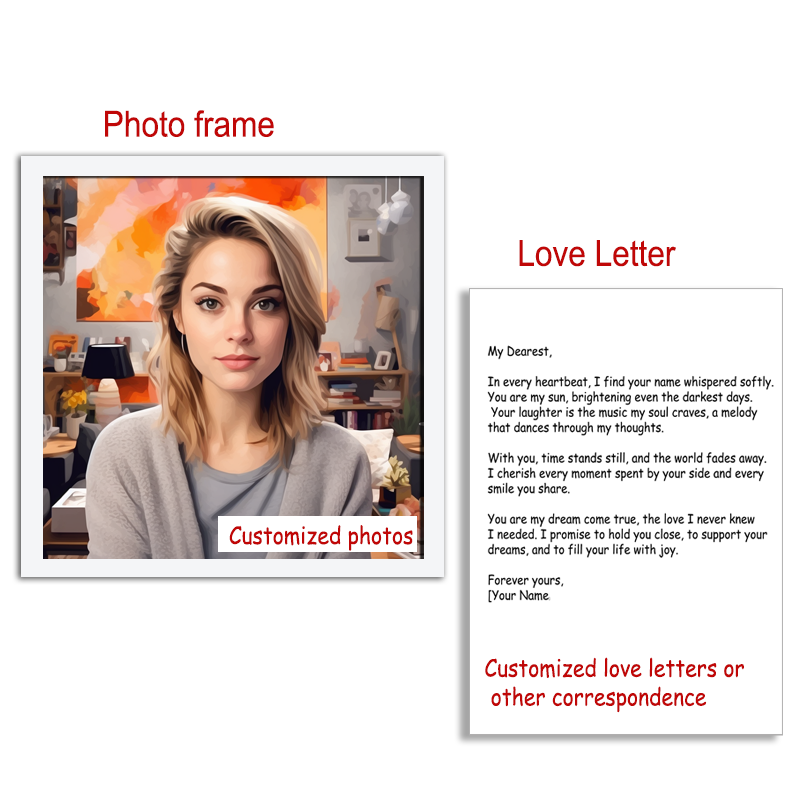Customized Photos Love Letter  - Engraved Wood Frame 评论和价格