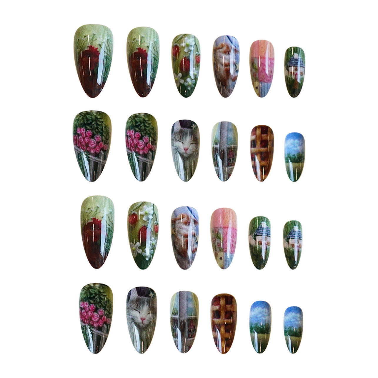 24pcs Pastoral Style Almond Pr - Pressed Flower Art 评论和价格